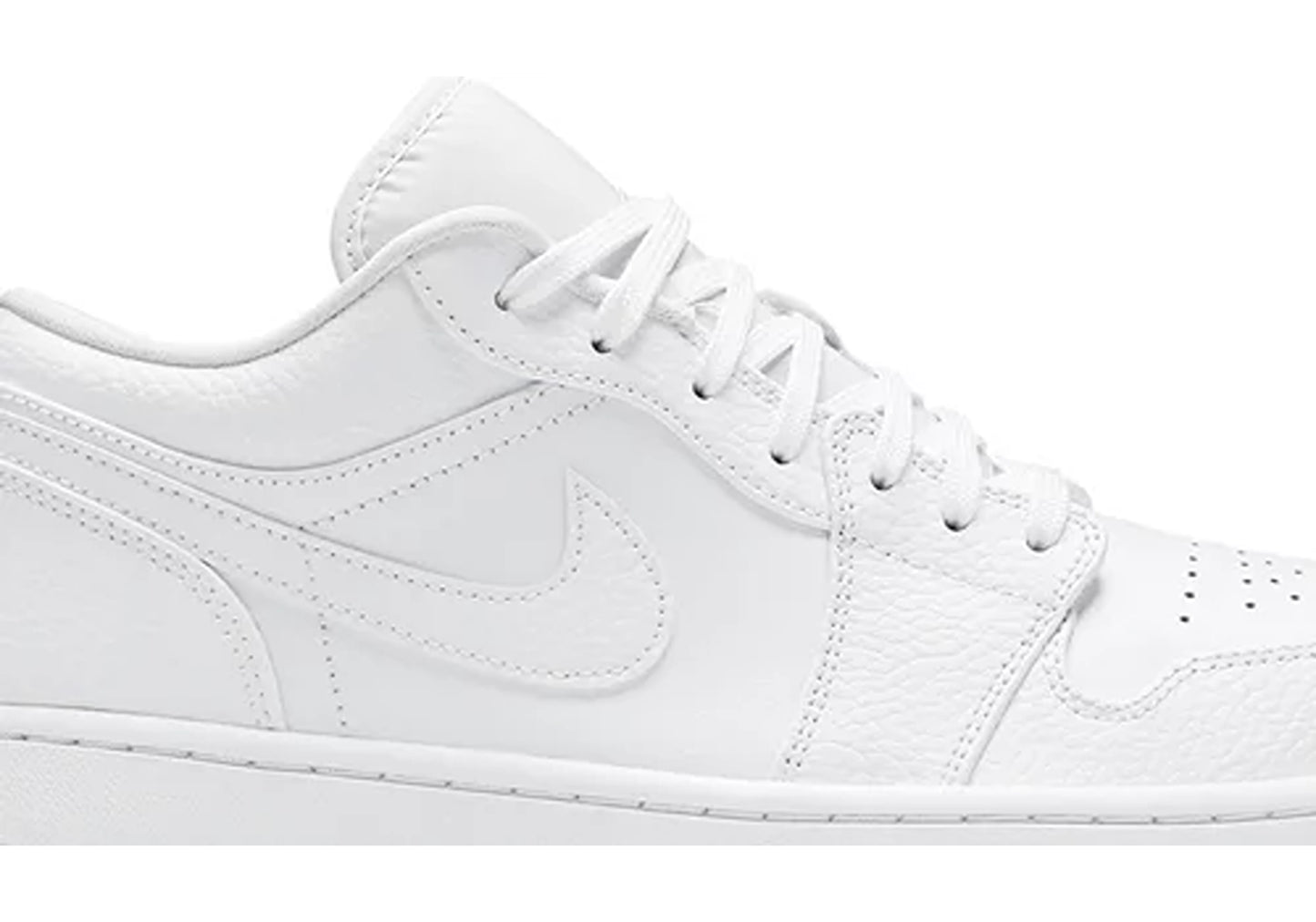 Jordan 1 Low Triple White Tumbled Leather