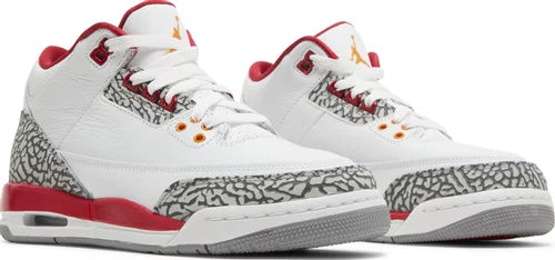 Jordan 3 Retro Cardinal (GS) beide Schuhe zusammen