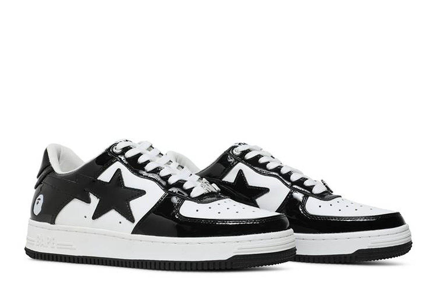 A Bathing Ape Bape Sta Patent Leather Black White