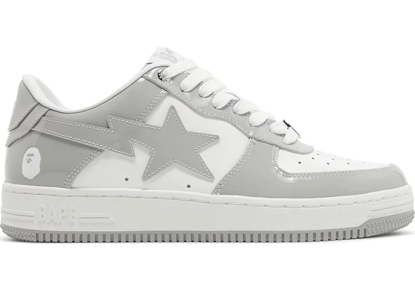 A Bathing Ape Bape Sta Patent Leather White Grey (2023)