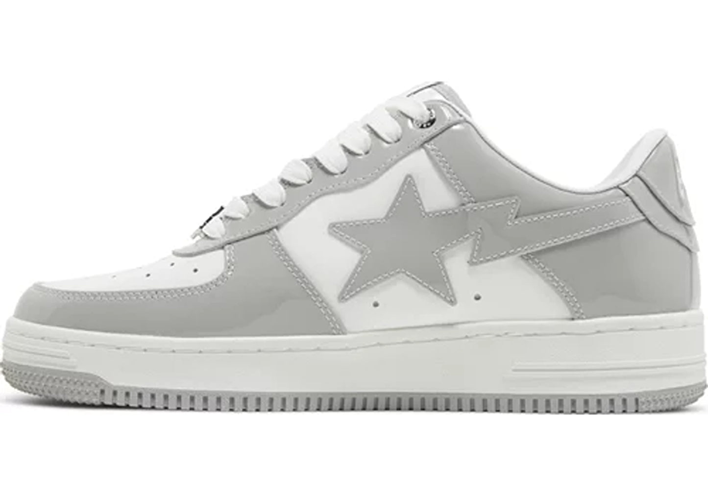 A Bathing Ape Bape Sta Patent Leather White Grey (2023)