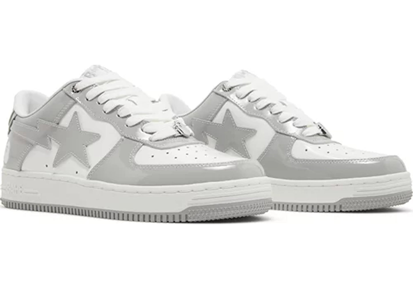 A Bathing Ape Bape Sta Patent Leather White Grey (2023)