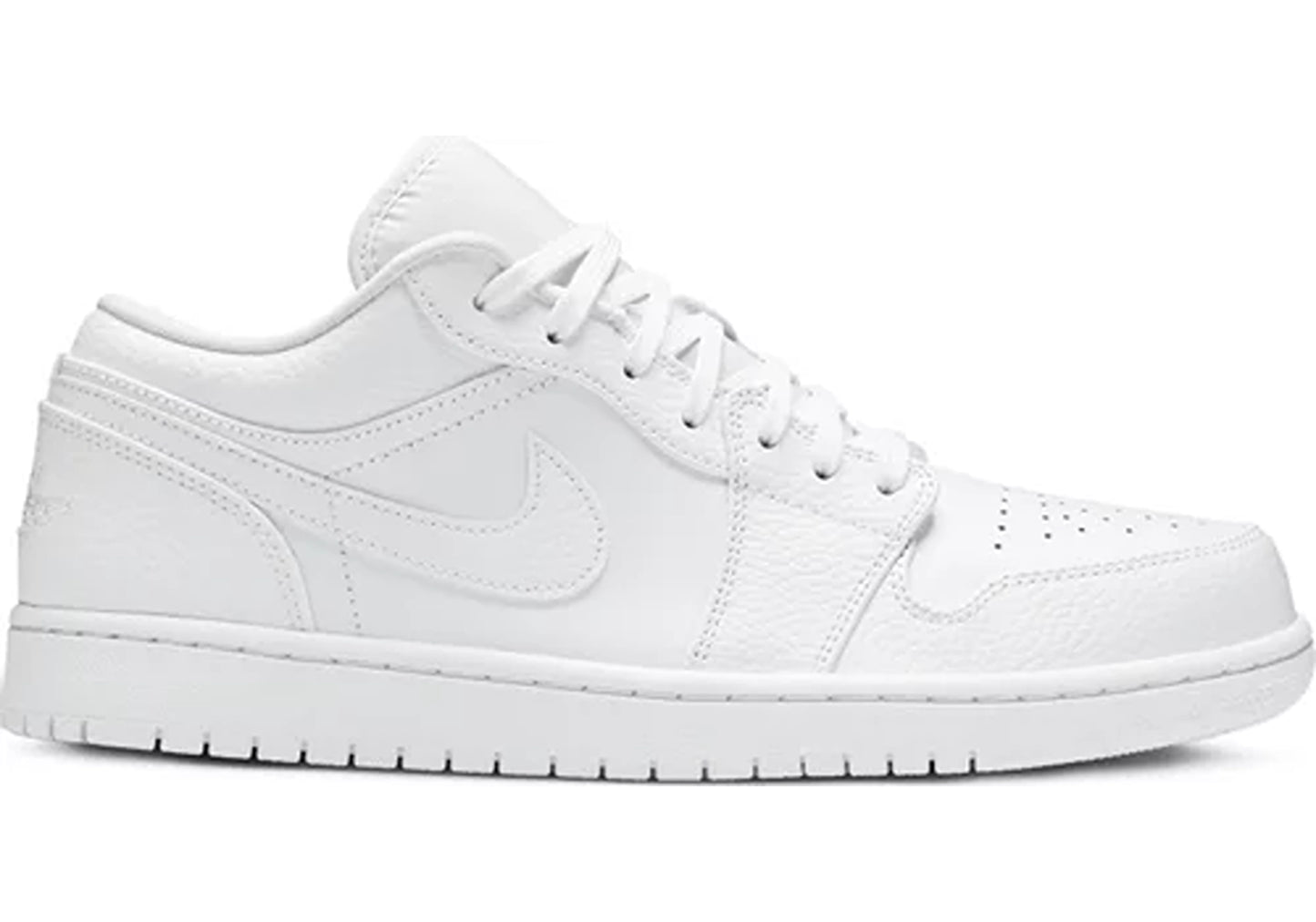 Jordan 1 Low Triple White Tumbled Leather