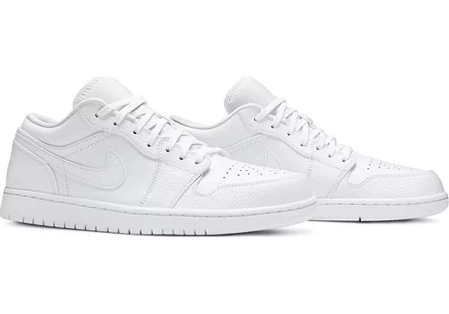 Jordan 1 Low Triple White Tumbled Leather