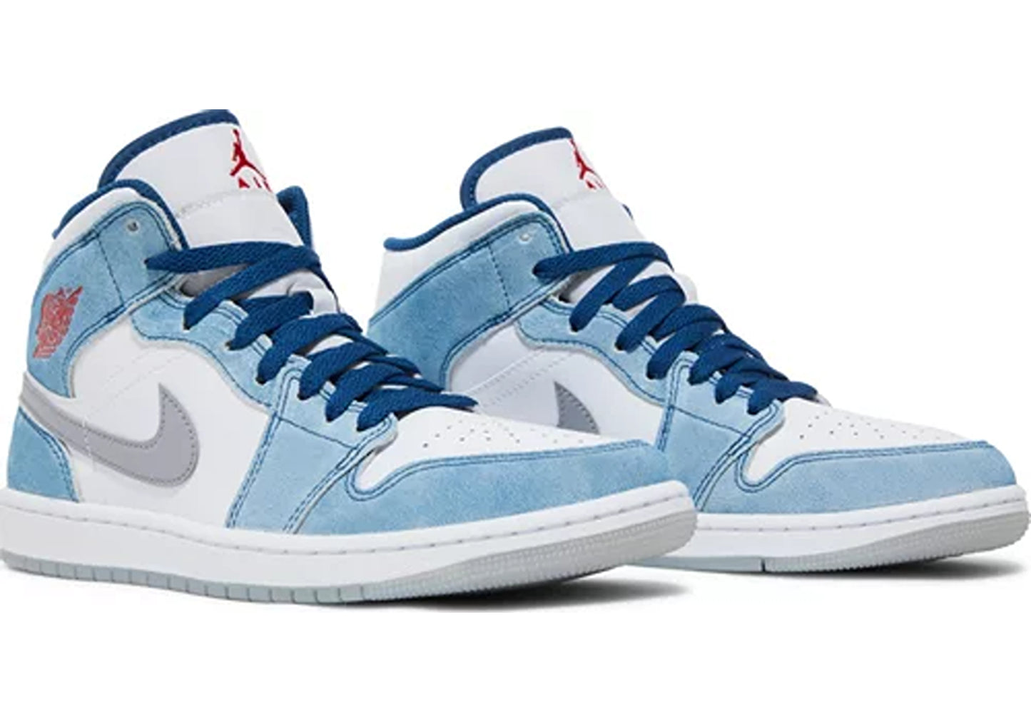 Jordan 1 Mid French Blue Fire Red