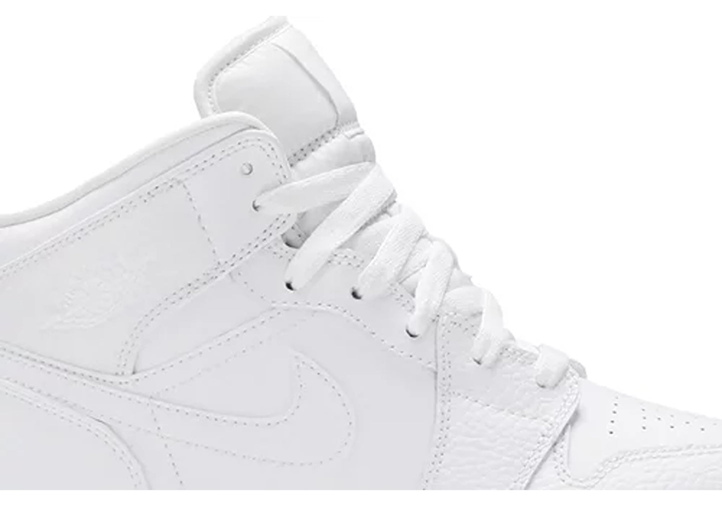 Jordan 1 Mid Triple White Tumbled Leather (GS)