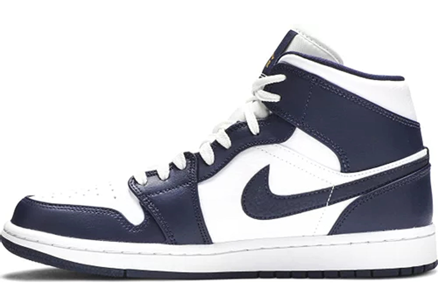 Jordan 1 Mid White Metallic Gold Obsidian