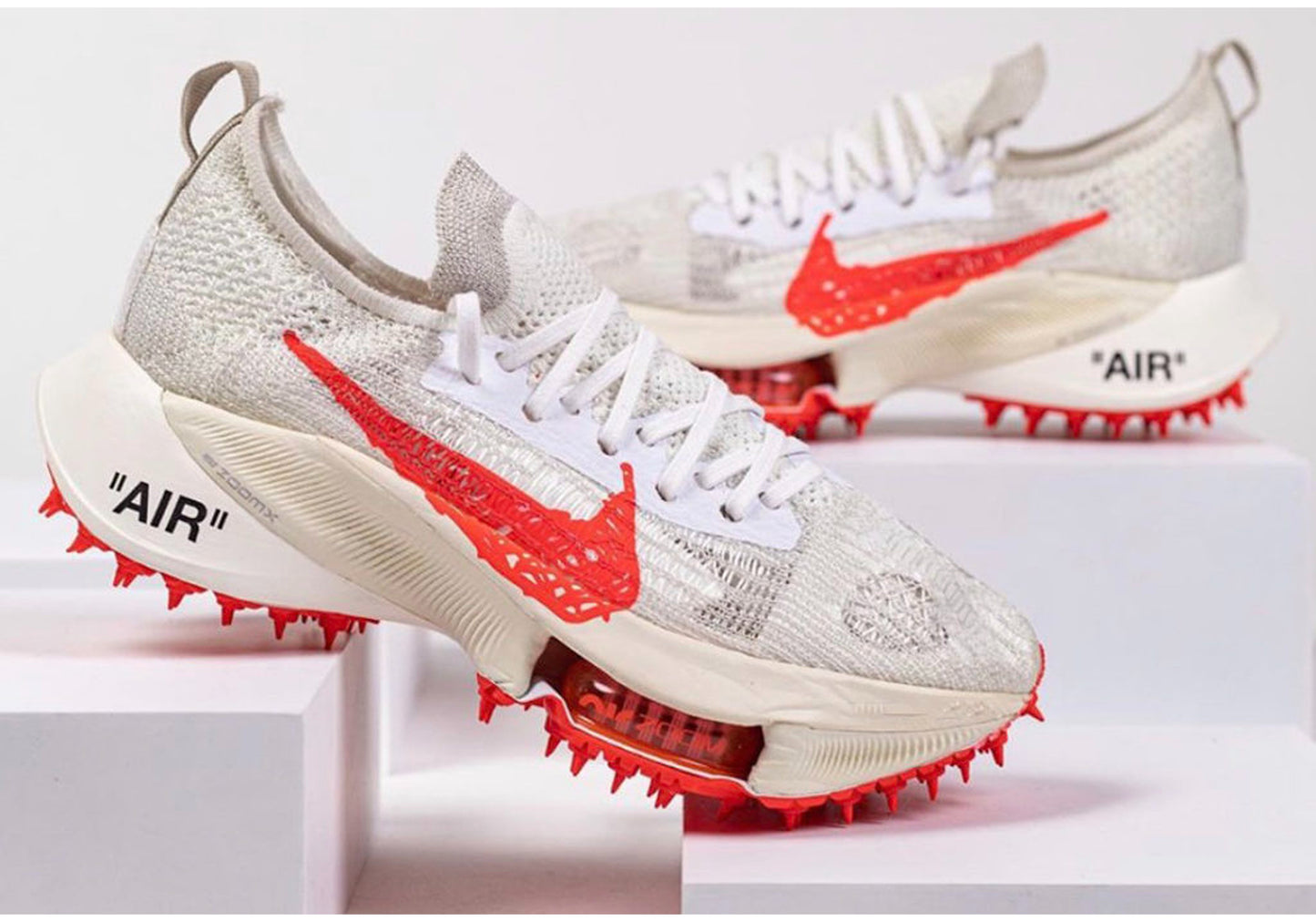 Nike Air Zoom Tempo NEXT% Flyknit Off-White White Solar Red