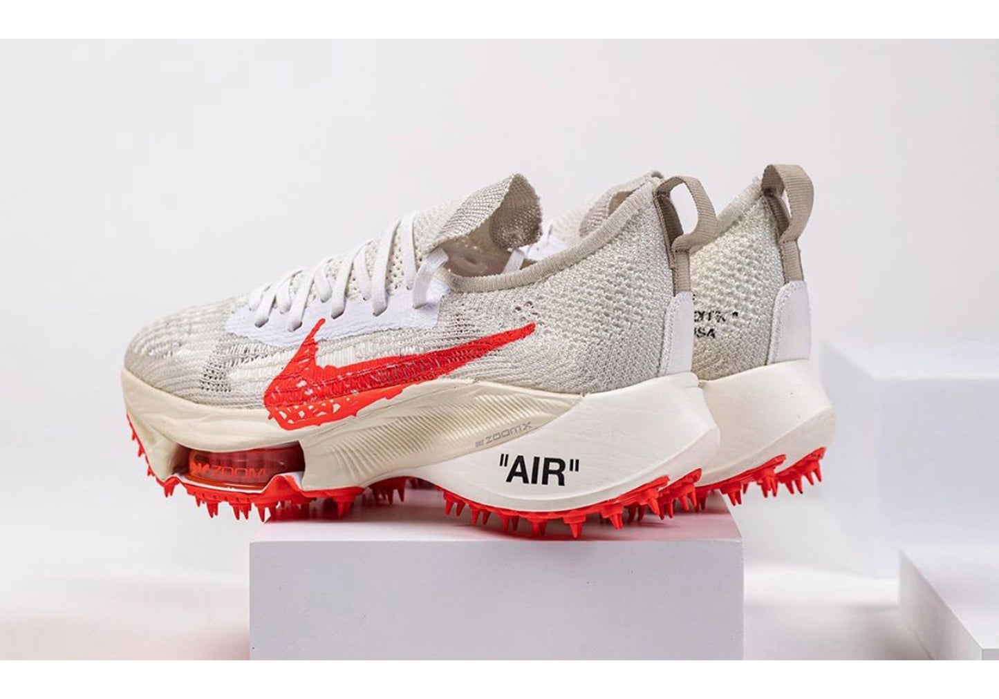 Nike Air Zoom Tempo NEXT% Flyknit Off-White White Solar Red